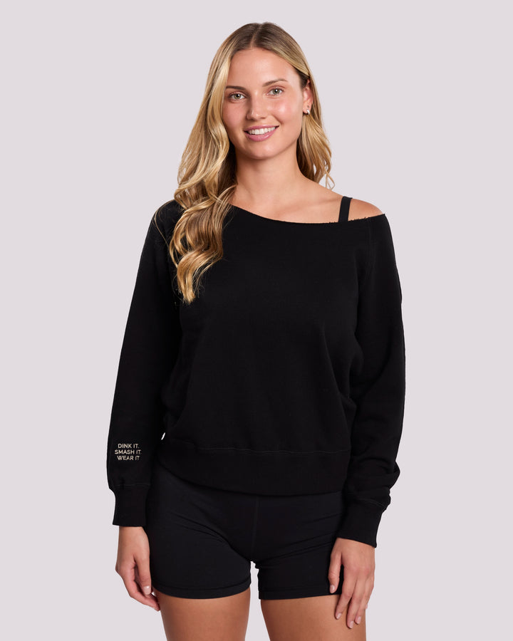 The Courtside Off-The-Shoulder Sweatshirt - Women's