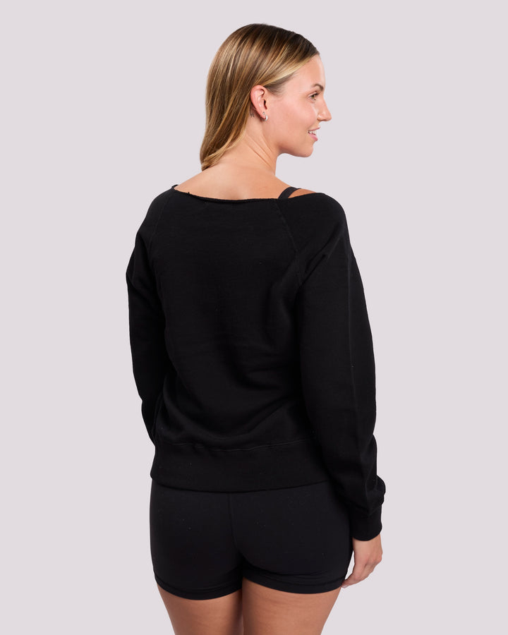The Courtside Off-The-Shoulder Sweatshirt - Women's